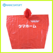 Publicité jetable PE Rain Poncho Logo Printed Raincoat